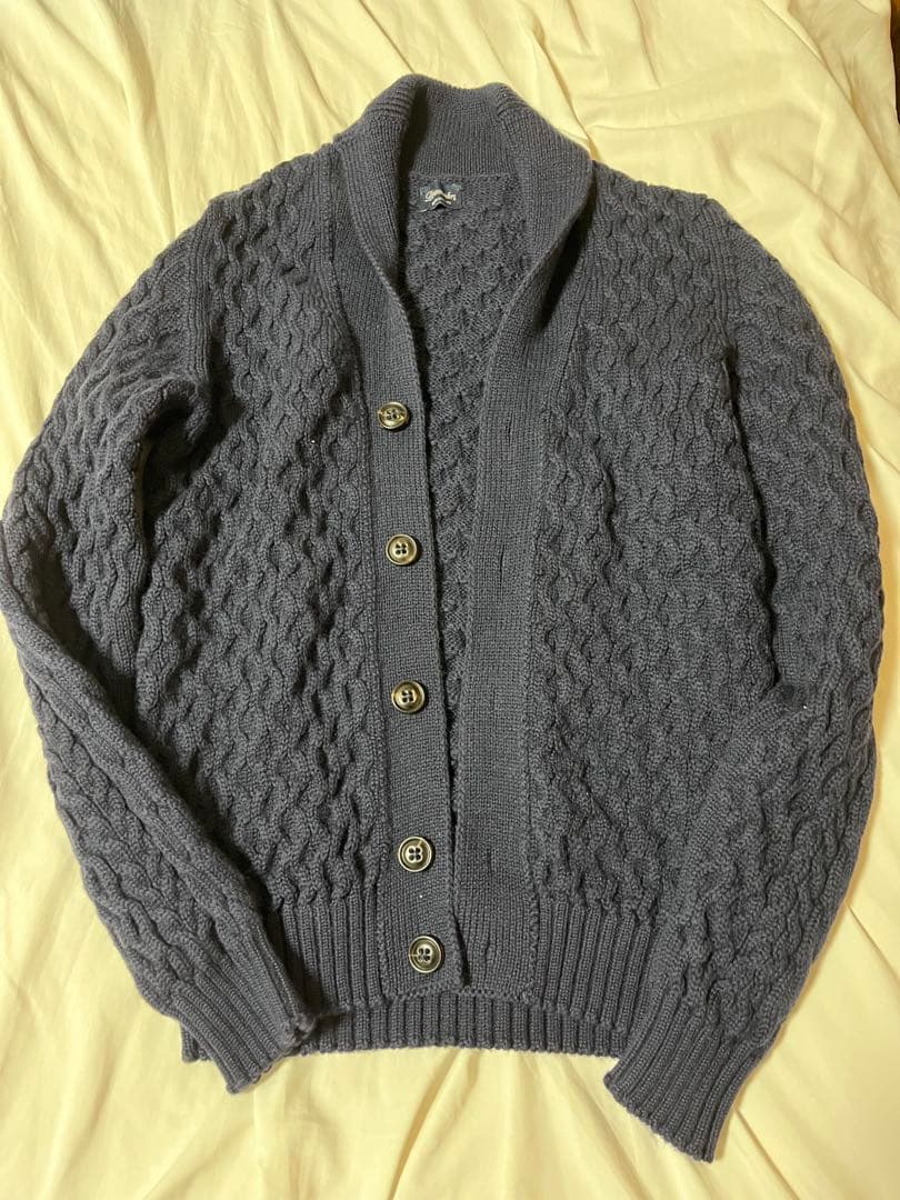 DRUMOHRショールカラー ケーブルカーディガン46