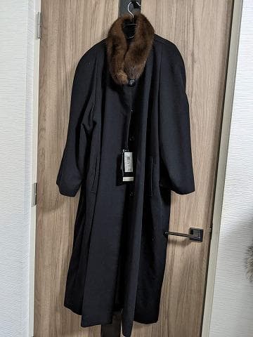 A948　未使用保管品　セーブル　カシミヤ100％　ロングコート　毛皮