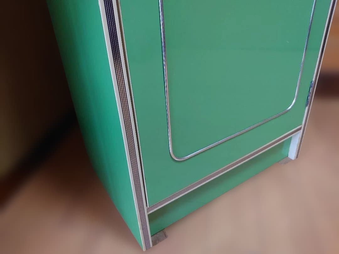 美品 レトロポップ 昭和レトロ 飾り棚 食器棚 花柄 アンティーク インテリア