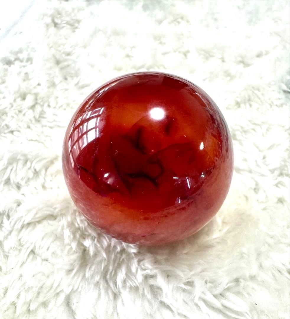 天然石　カーネリアン　球体　置物　パワーストーン　行動力　厄除け　金運　恋愛運