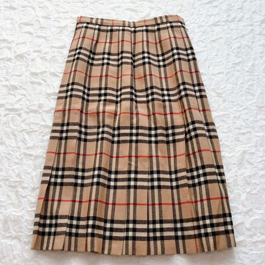 バーバリーズ ノバチェック プリーツロングスカート M フレア Aライン