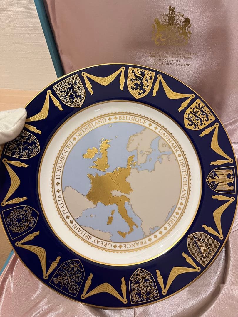 spode 限定品ヨーロッパ地図装飾皿　アンティーク　ロイヤル　イギリス