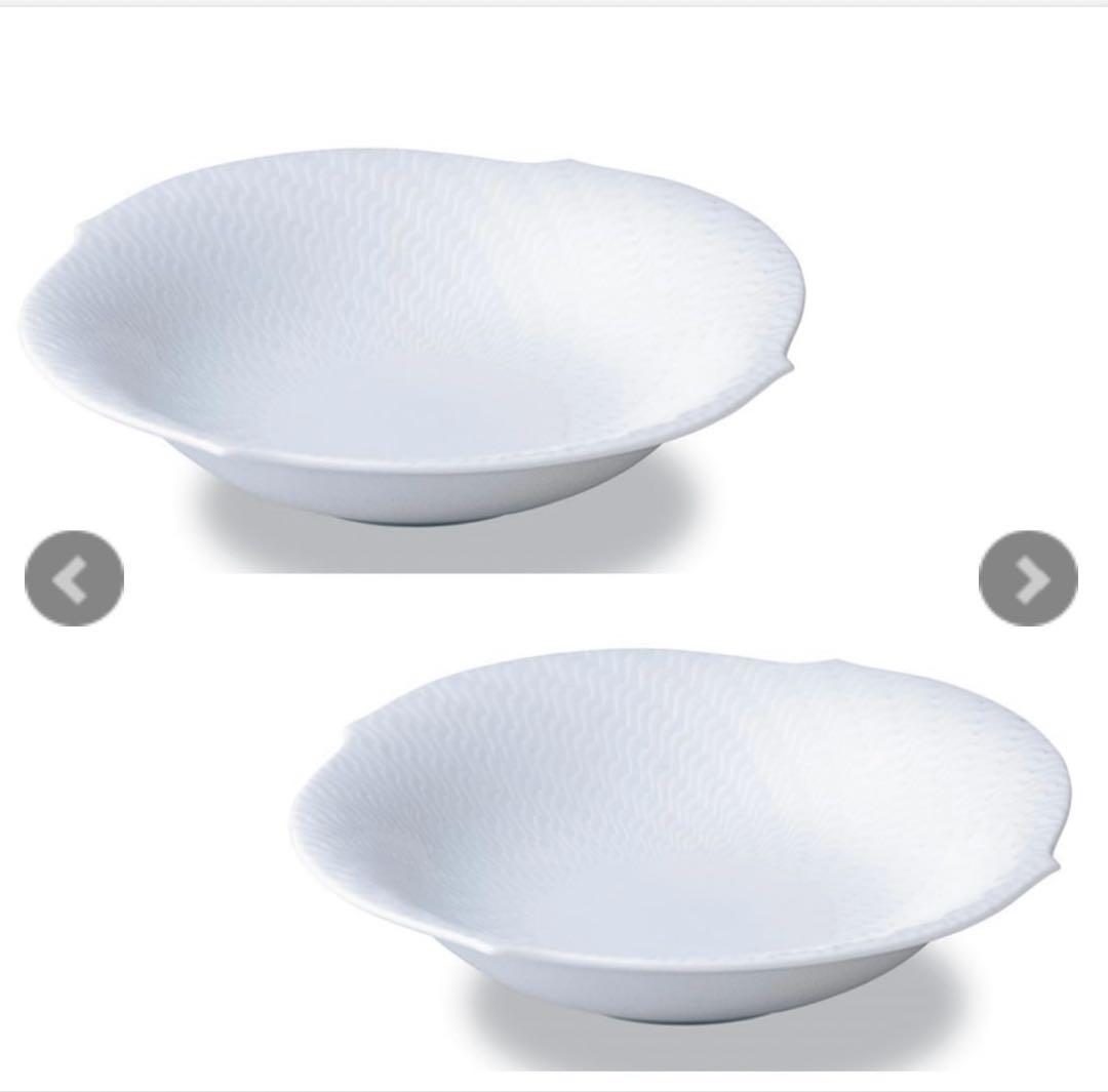 マイセン [MEISSEN]波の戯れ ホワイト ペアサラダディッシュ（2枚）