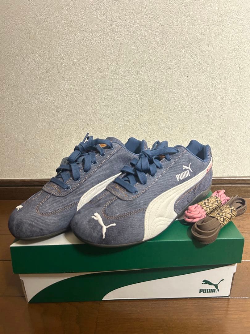 PUMA デニムブルー スニーカー　atmos pink