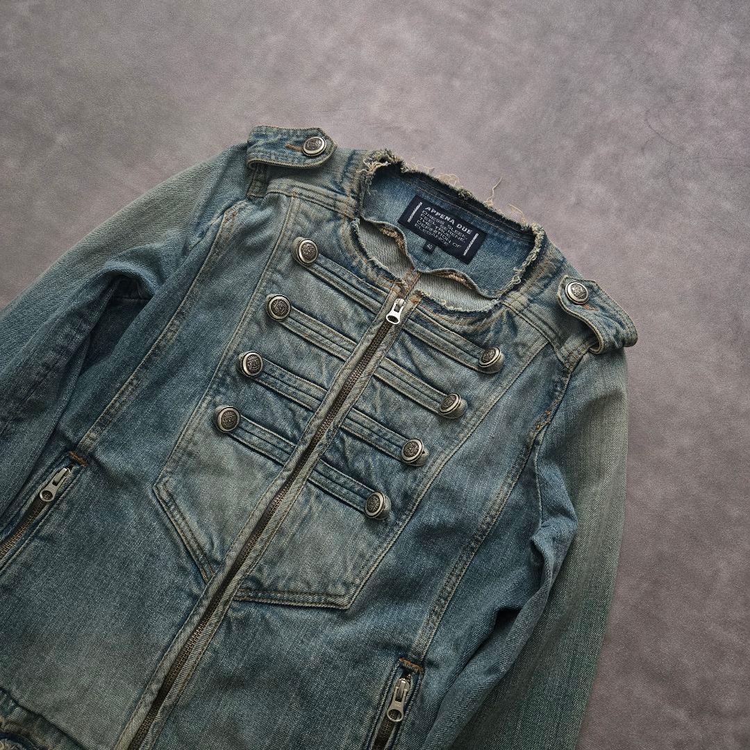 ナポレオンジャケット　デニム　y2k グランジ　ギャル　平成　ブルゾン　パンク