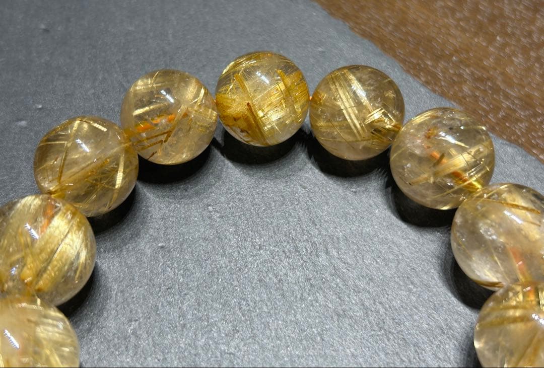 ゴールドルチルクォーツブレスレット　17mm
