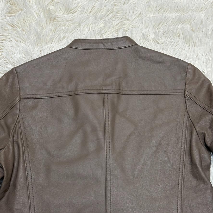 美品　NOBLE ラムレザー　ダブルライダースジャケット　グレー　38