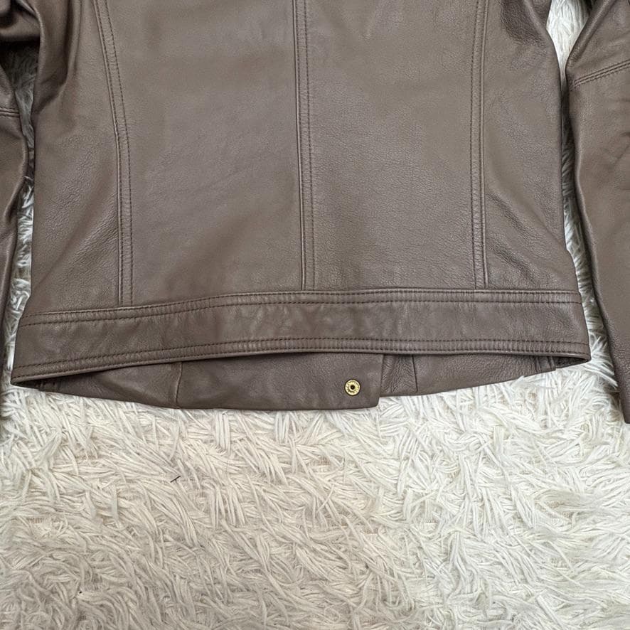 美品　NOBLE ラムレザー　ダブルライダースジャケット　グレー　38