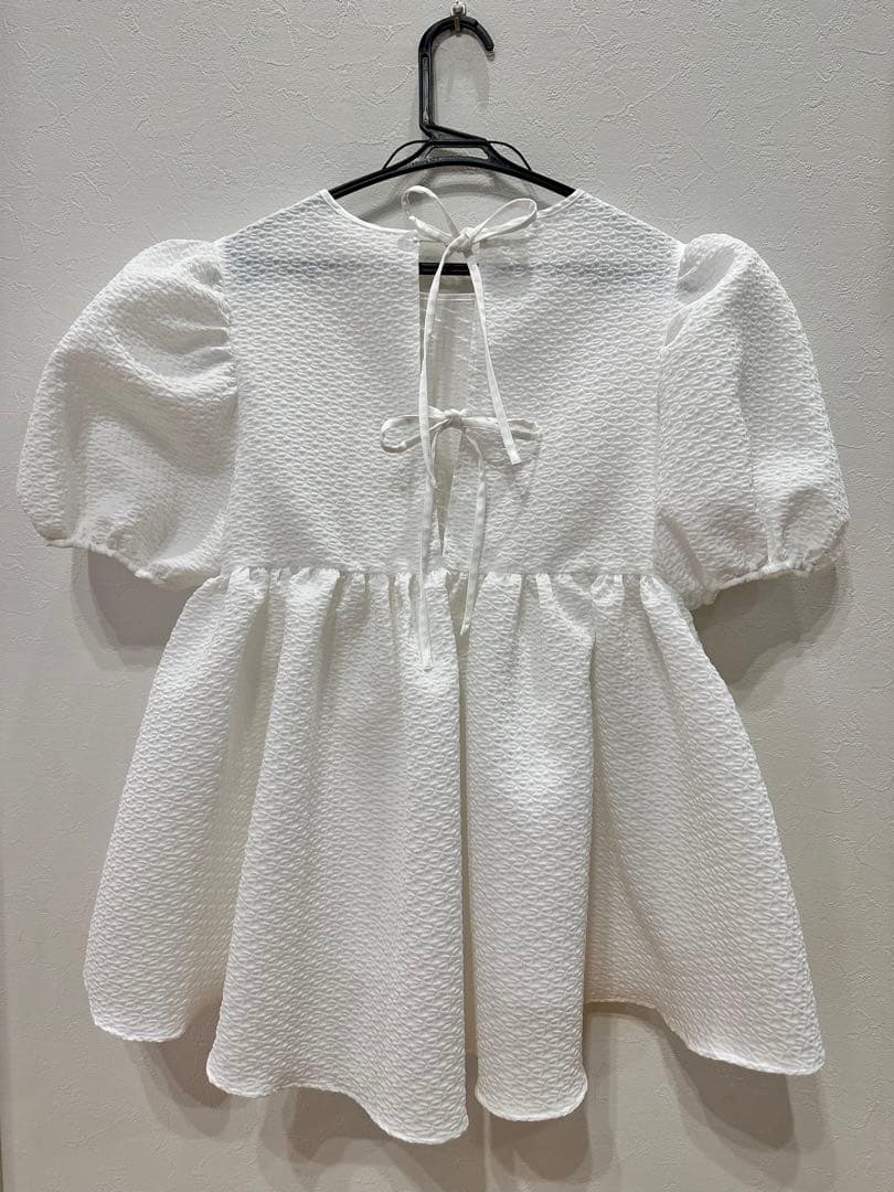 ★ちい★ブルレア ジャガードブラウス　ホワイト　クリーニング済み