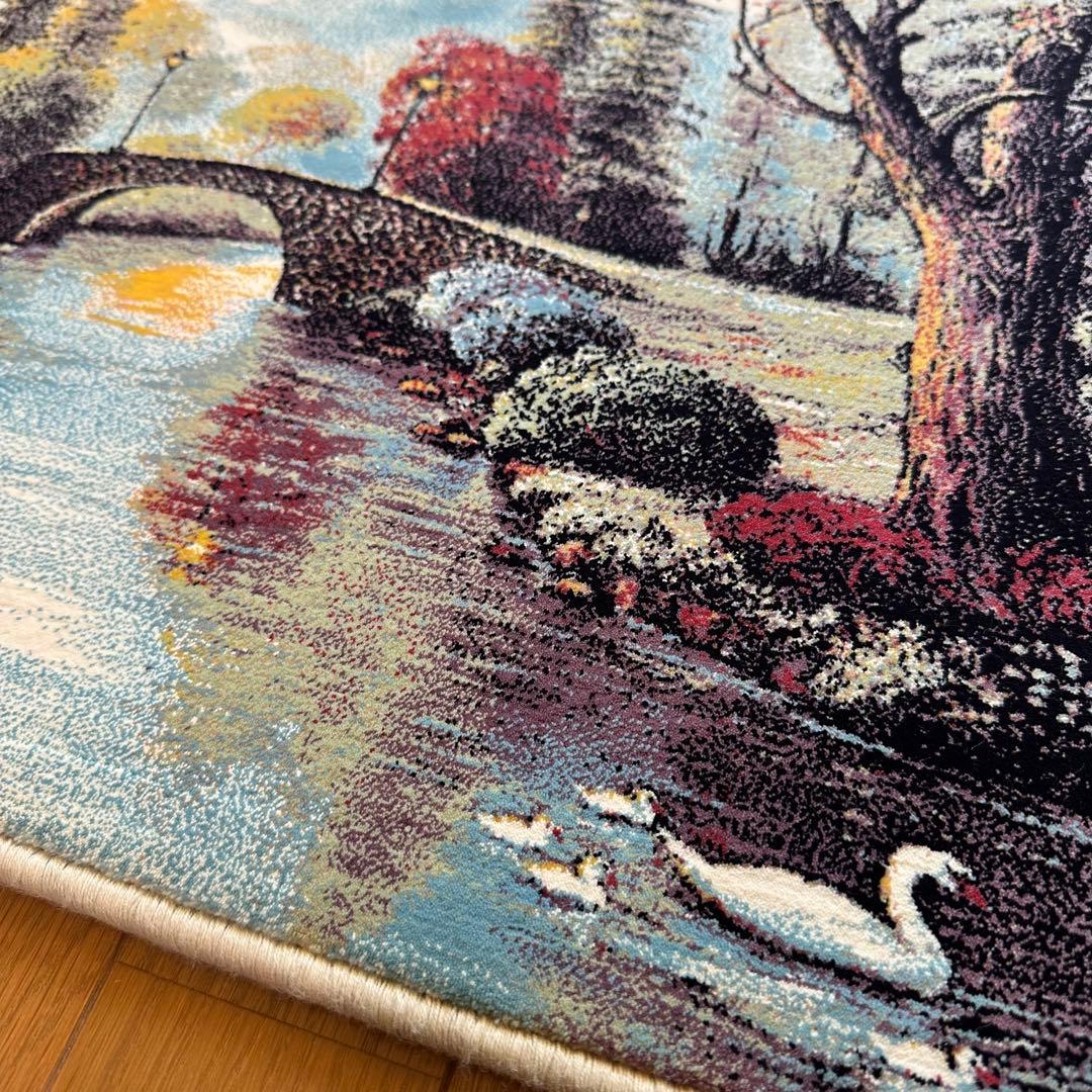 【新品未使用】絵画風絨毯　カーペット　玄関用　風景　玄関　廊下　絵画　イラン