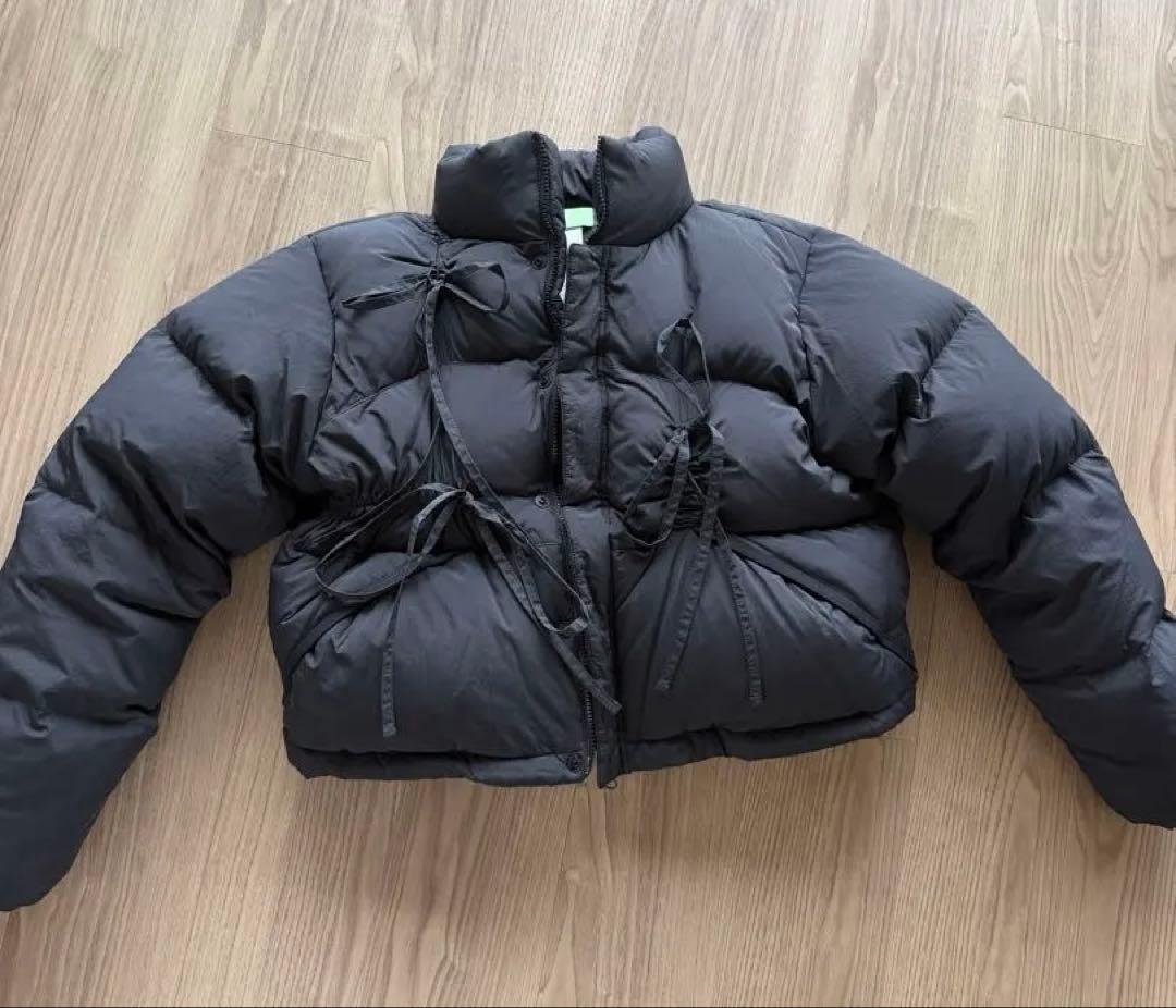 やや白っぽい汚れあり　シヌーン　sinoon ダウン　ジャケット　黒　韓国