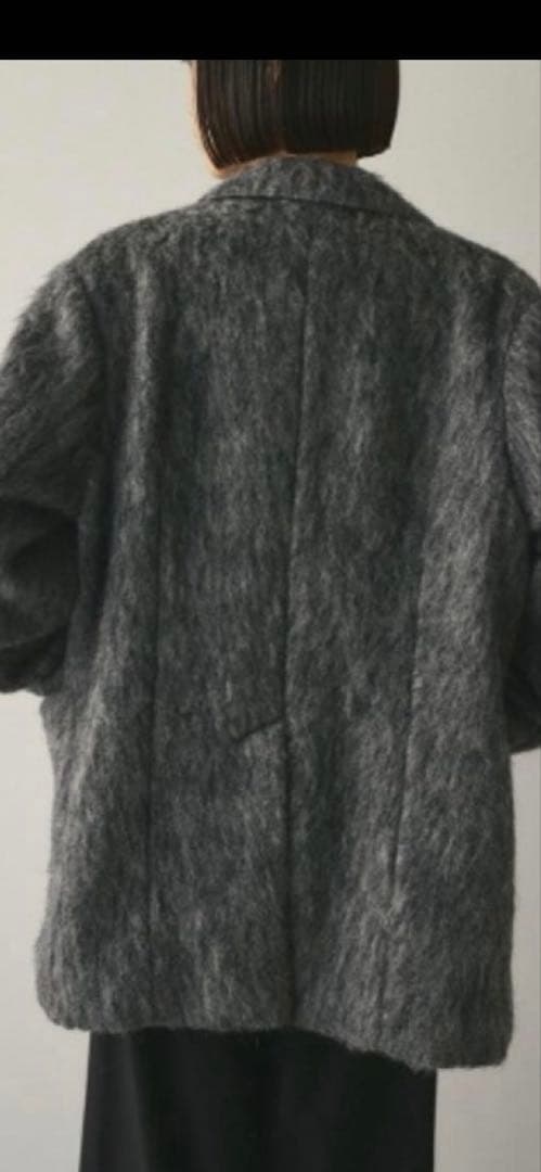 スタイルミキサー オーバーサイズシャギーダブルボタンジャケット グレー