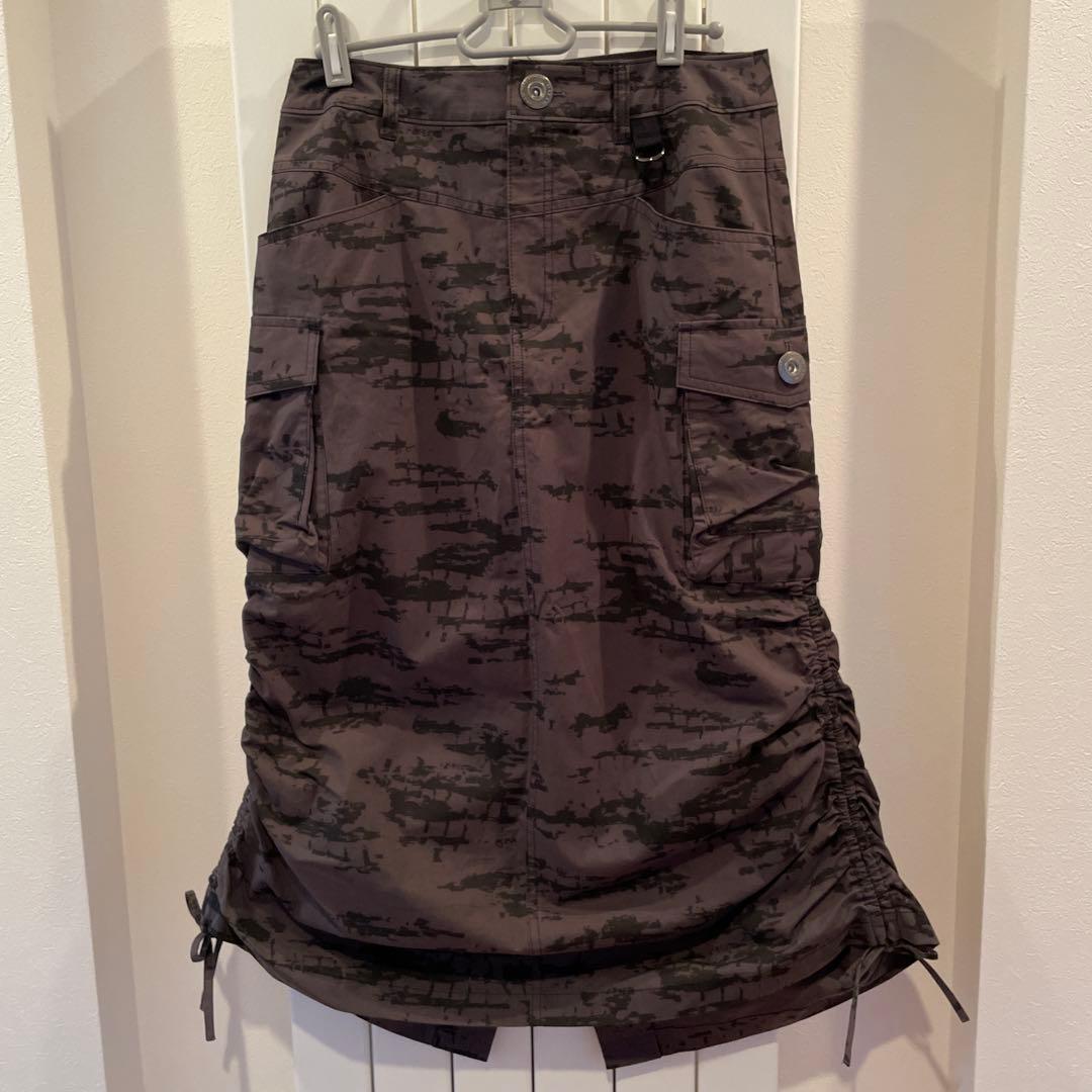 PRIDEプライド 迷彩柄タイトスカート ドローストリング付き