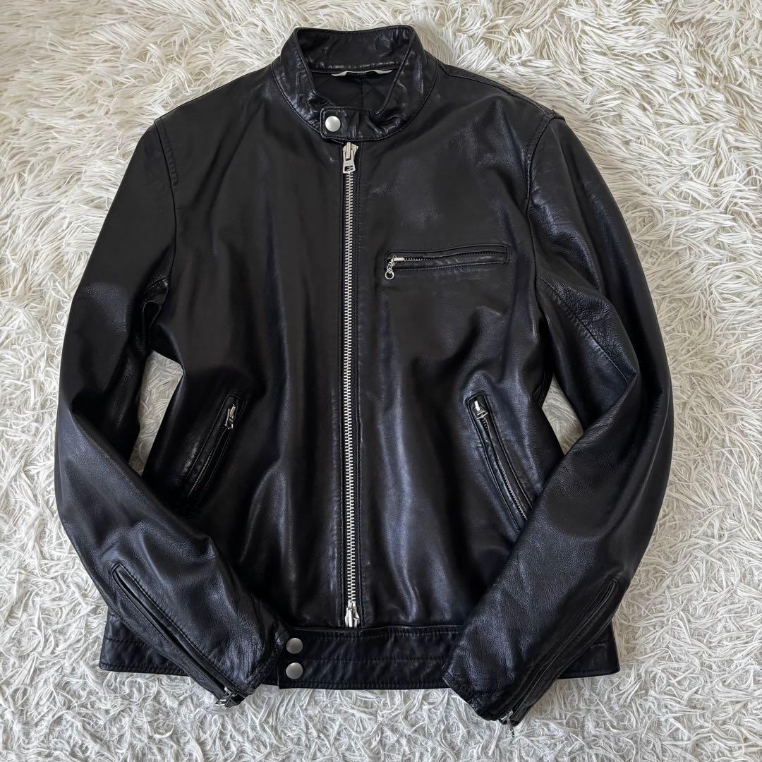 SHIPS✨ラムレザーシングルライダース　THERMOLITE 近年モデル　S
