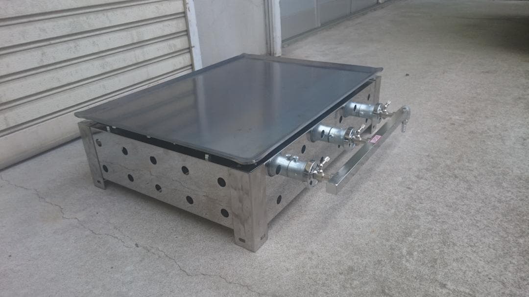 実演販売に 専用台 業務用 鉄板焼き ガスコンロ プロパン式 W600×D450