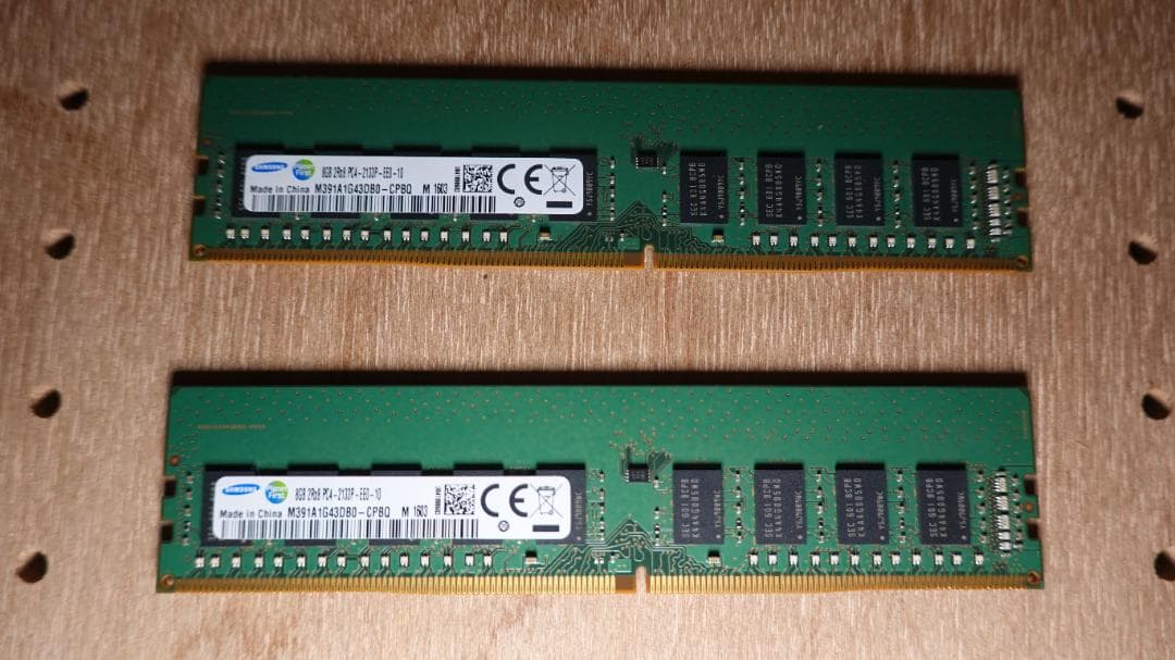 Samsung製8GB DDR4-2133 メモリ 2枚セット 16GB