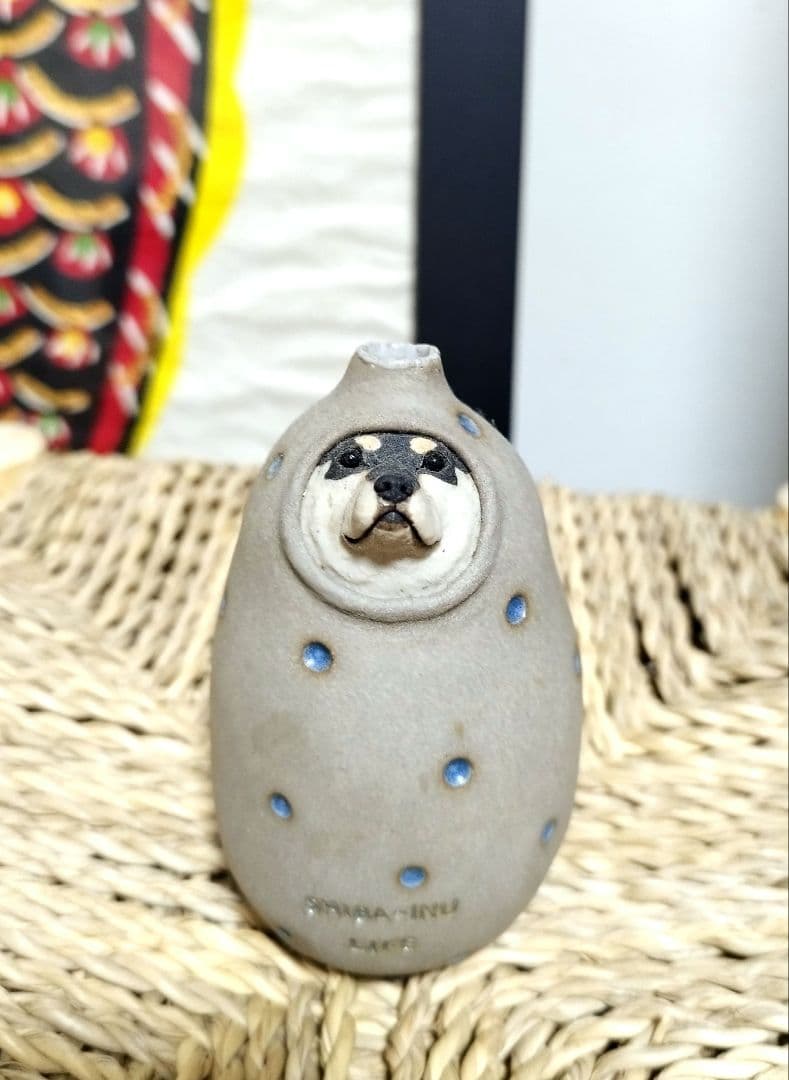 ゆとり炉×柴犬ライフ コラボ一輪挿し　黒柴