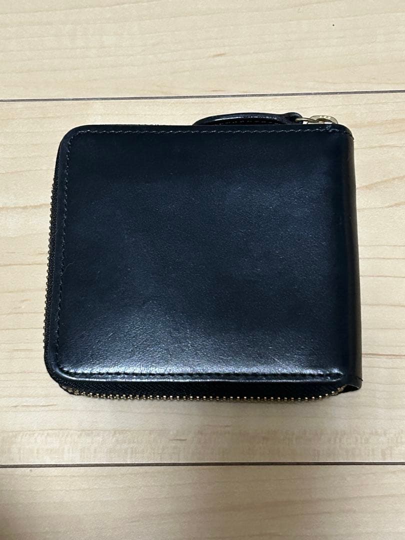 SLOW 二つ折り財布　黒herbie round short wallet