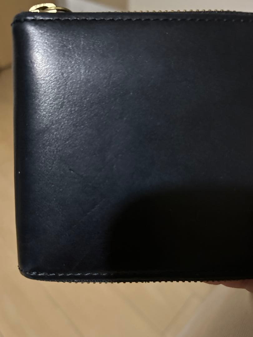 SLOW 二つ折り財布　黒herbie round short wallet