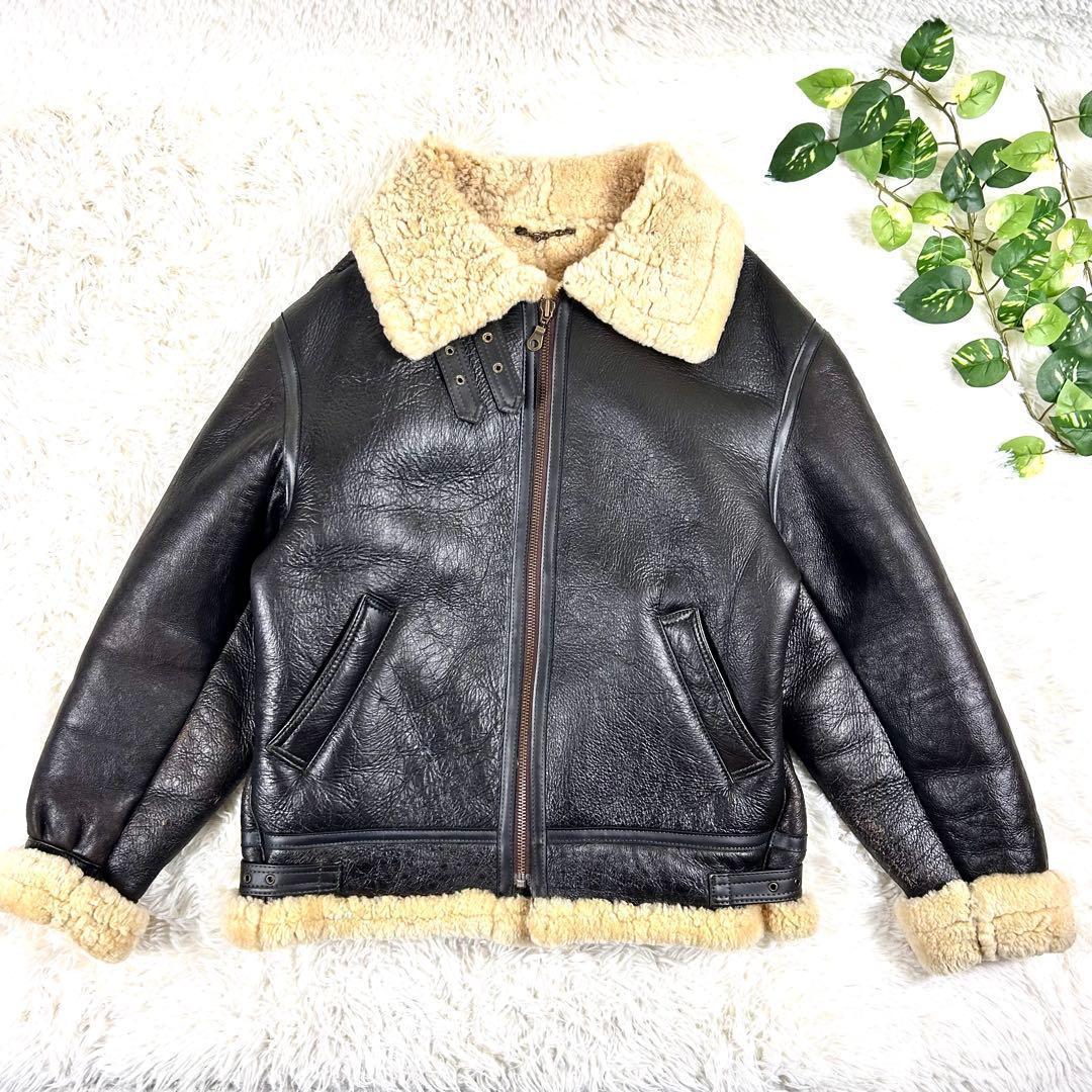 希少 テオデム B-3 ムートンフライトジャケット ダークブラウン 大きいサイズ