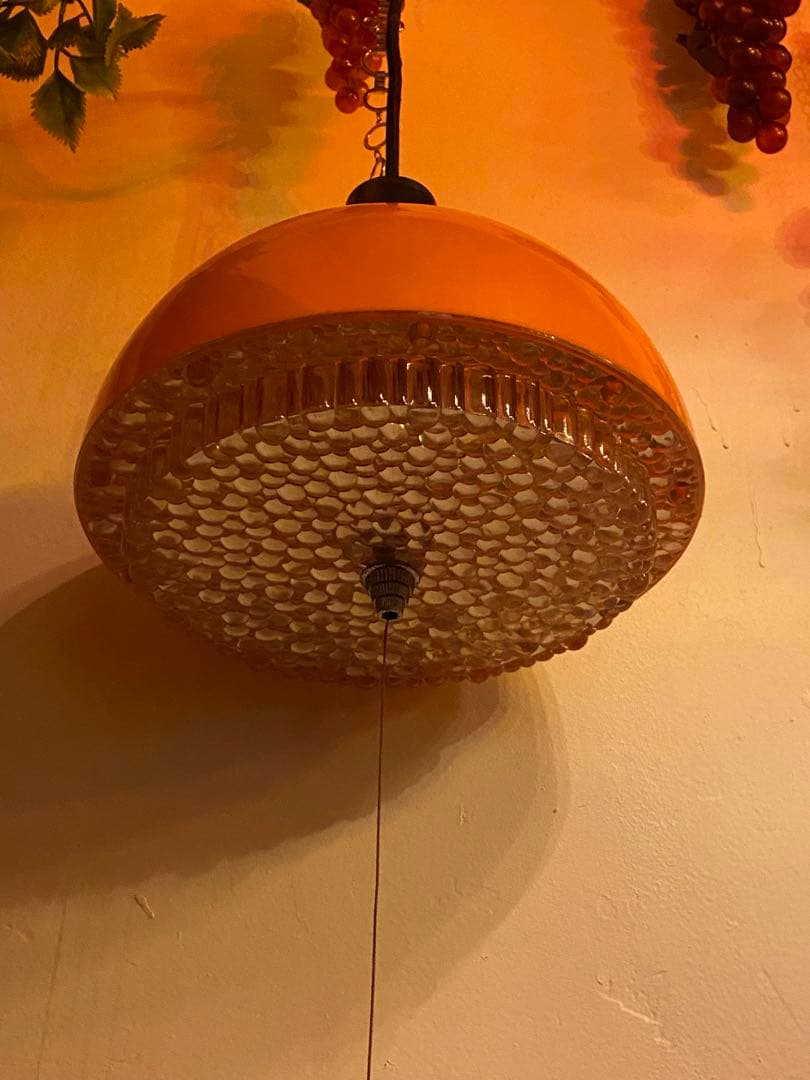 昭和レトロ 照明 ペンダント オレンジ ヴィンテージ コンセント レトロポップ