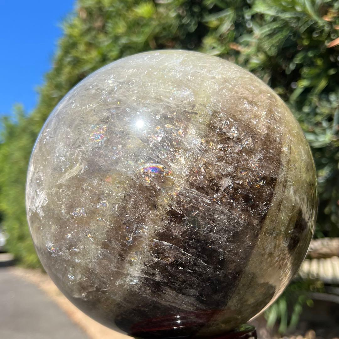 ✳️超極大【幸運の石】✨☆美煌レインボー☆レインボー シトリン 丸玉 天然石 置物