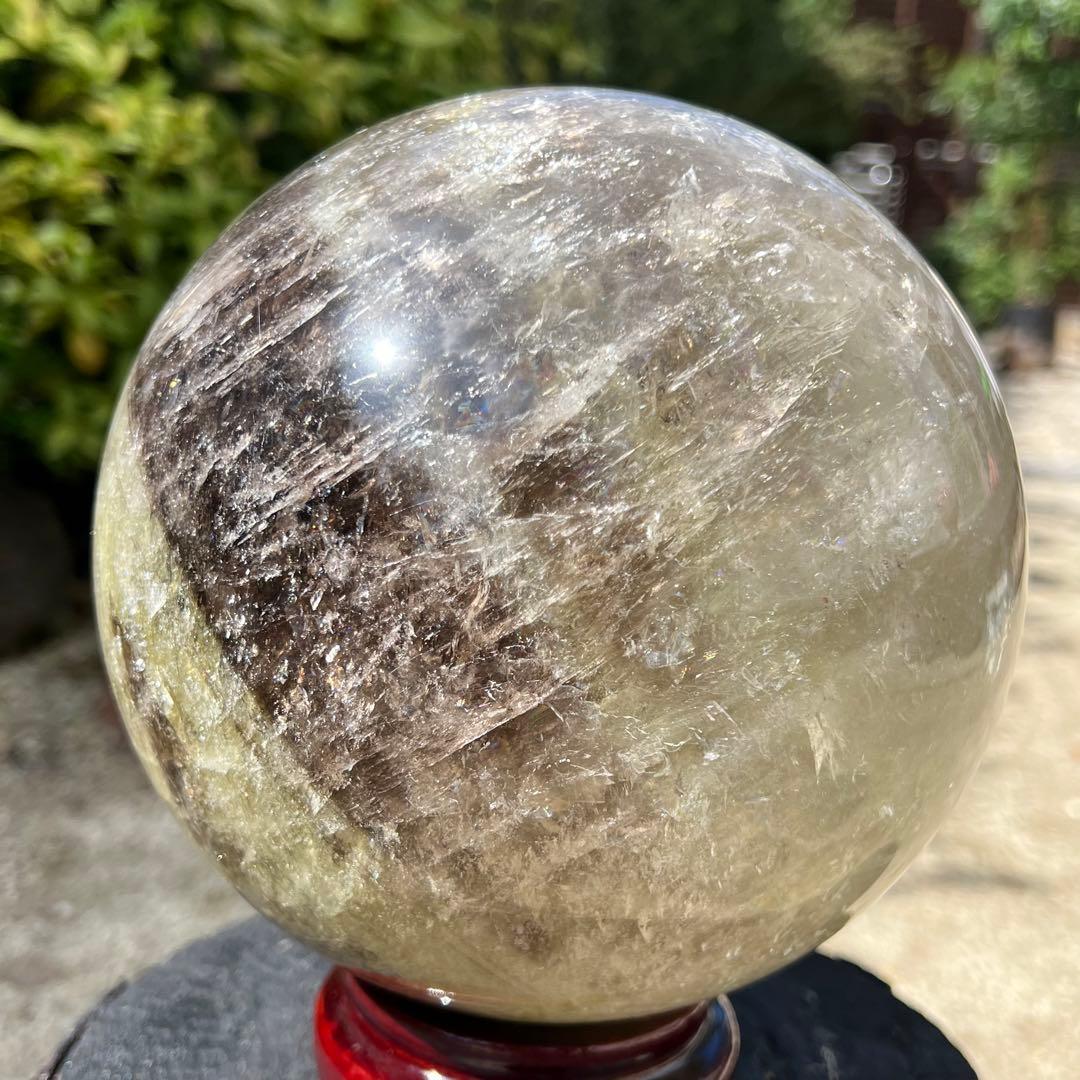 ✳️超極大【幸運の石】✨☆美煌レインボー☆レインボー シトリン 丸玉 天然石 置物