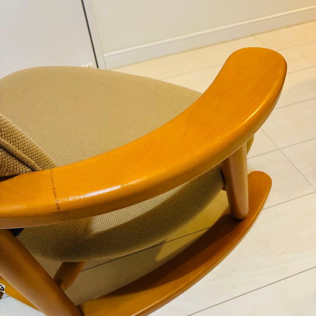 【状態良好】福竹産業 無限工房 かに座椅子 天然木 低座椅子 介護椅子