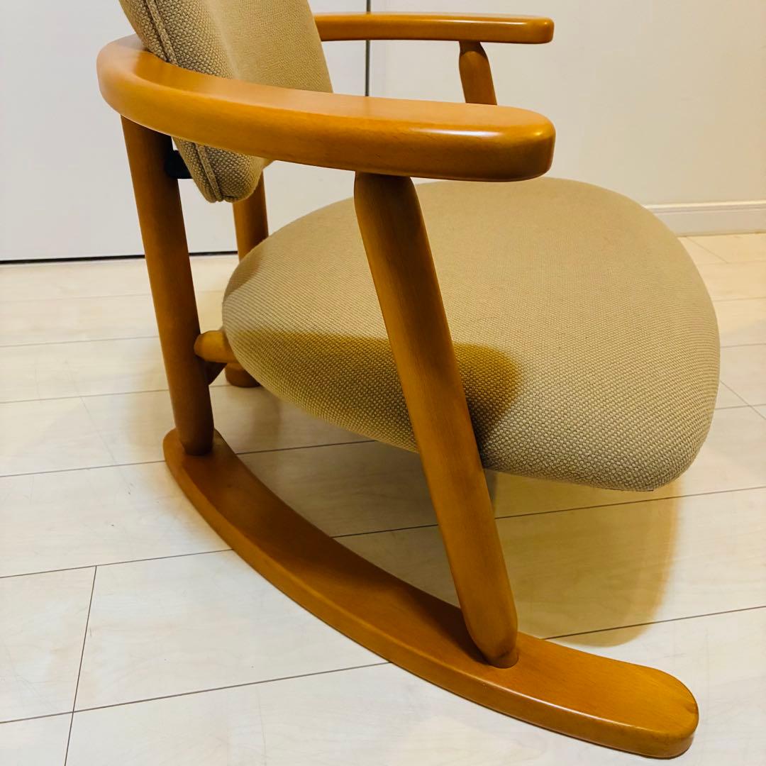 【状態良好】福竹産業 無限工房 かに座椅子 天然木 低座椅子 介護椅子