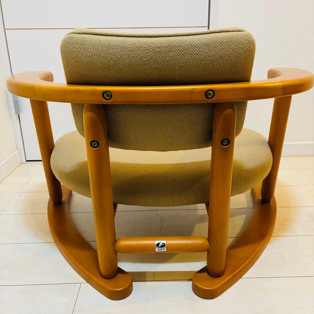 【状態良好】福竹産業 無限工房 かに座椅子 天然木 低座椅子 介護椅子