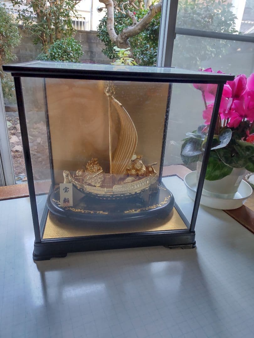 ☆開運☆  鳳凰の宝船 ガラスケース付