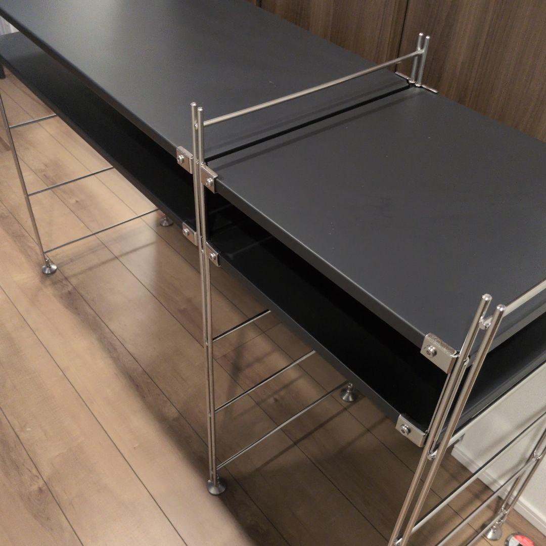 無印良品 ステンレスユニットシェルフ ダークグレー 帆立 棚 机