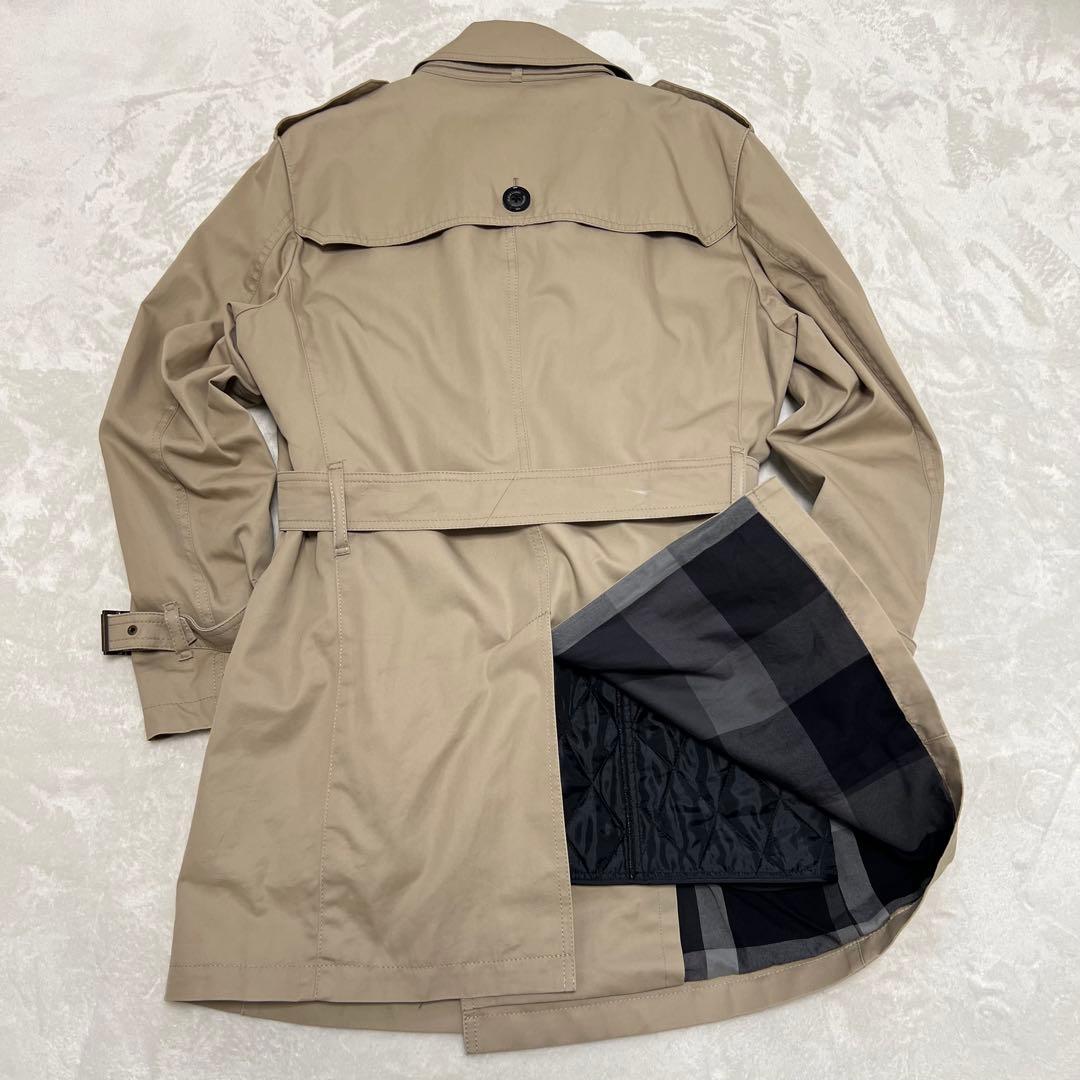 バーバリーブラックレーベルクレストブリッジ　トレンチコートベージュMライナー付き