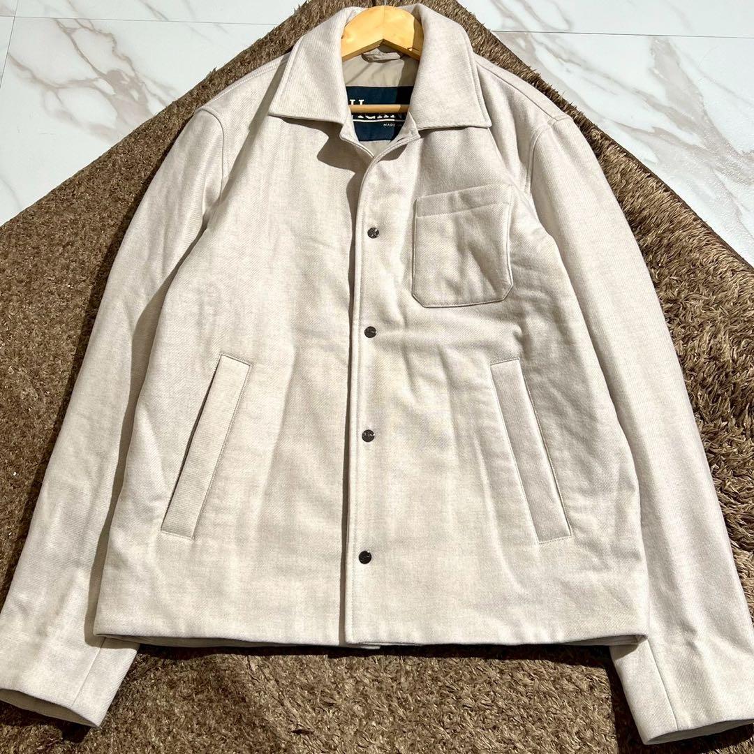 極美品 2024AW ヘルノ ウールリヨセルライトフランネルパデッドジャケット