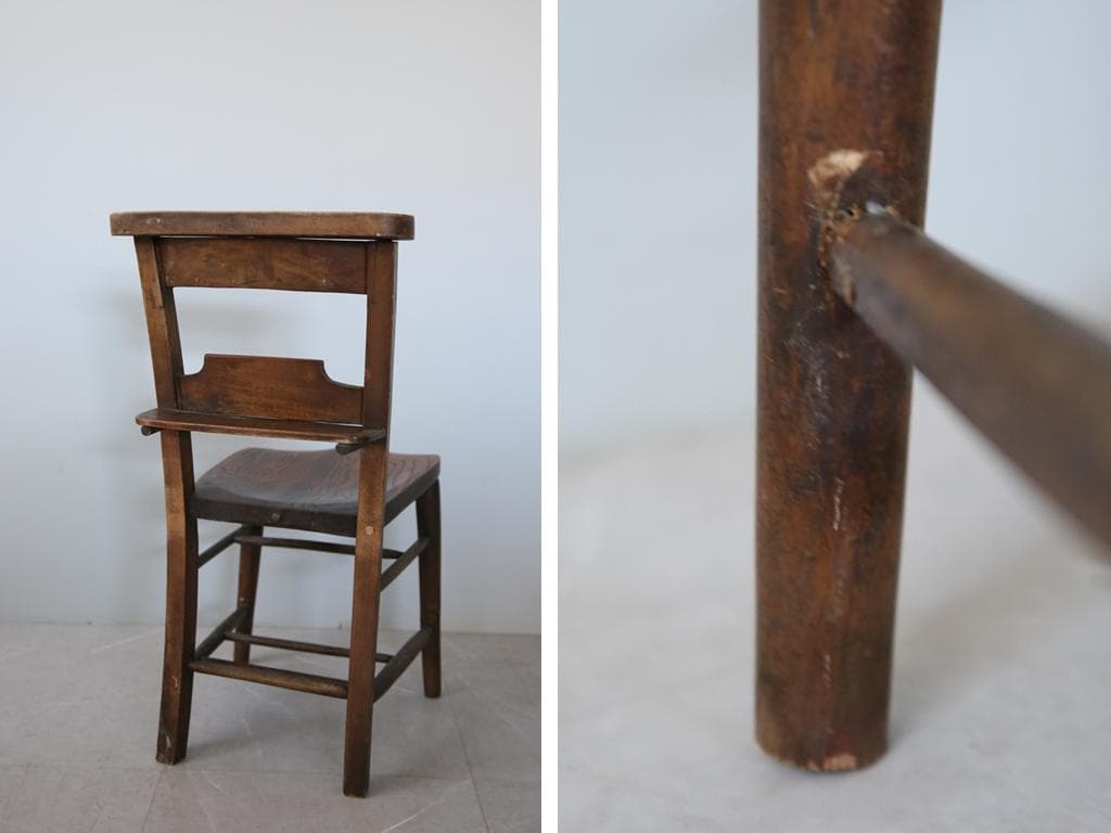英国アンティーク木製チャペルチェア/チャーチ/ダイニングイス(91-224)