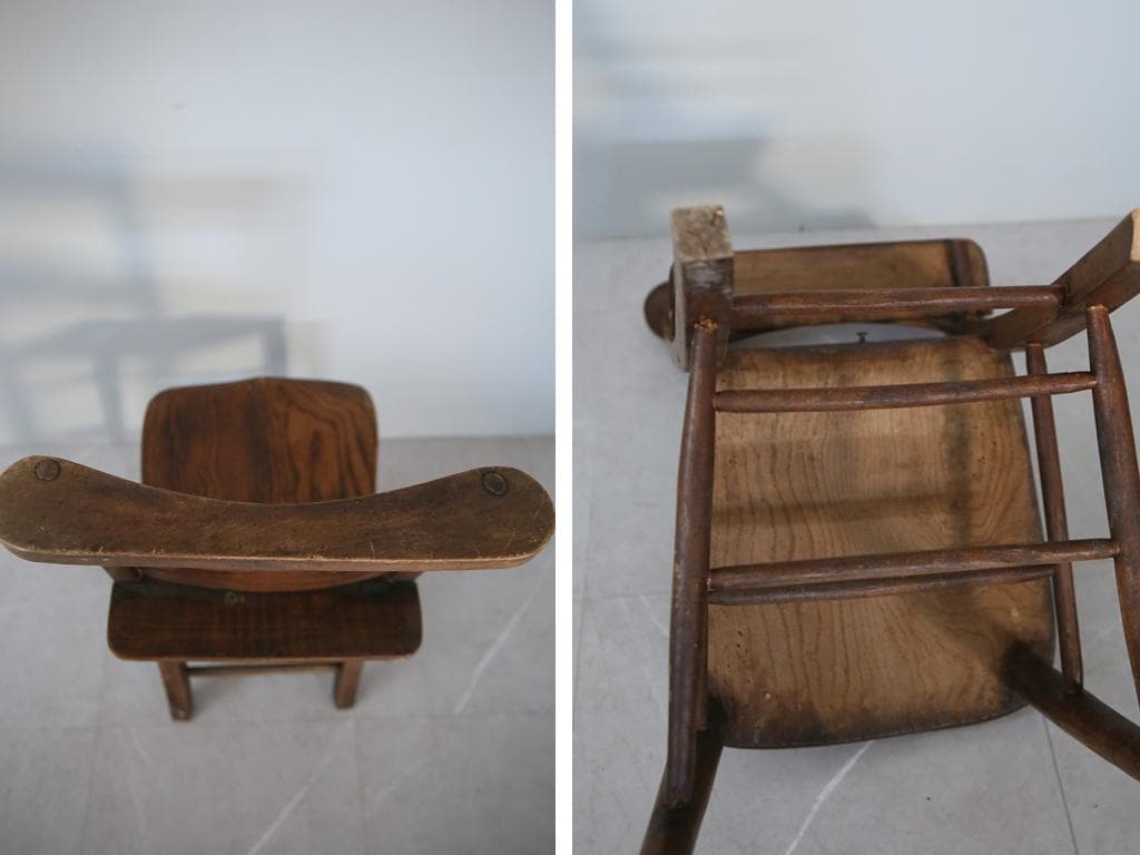 英国アンティーク木製チャペルチェア/チャーチ/ダイニングイス(91-224)