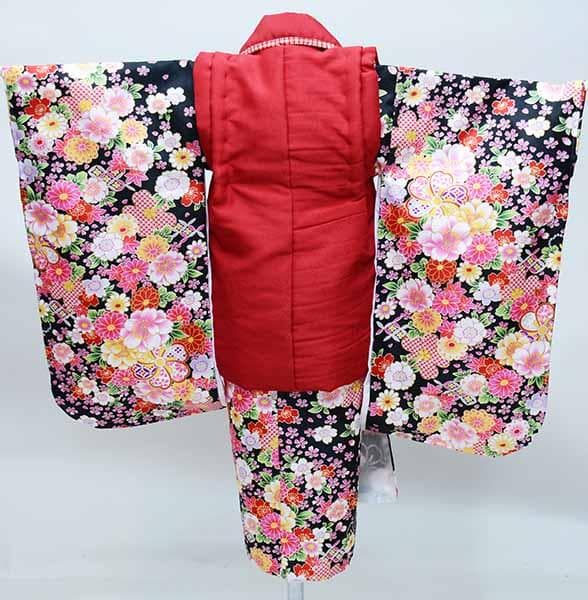 七五三 三歳 女児 被布着物フルセット 被布に刺繍入り 伊達襟付 お仕立て無料