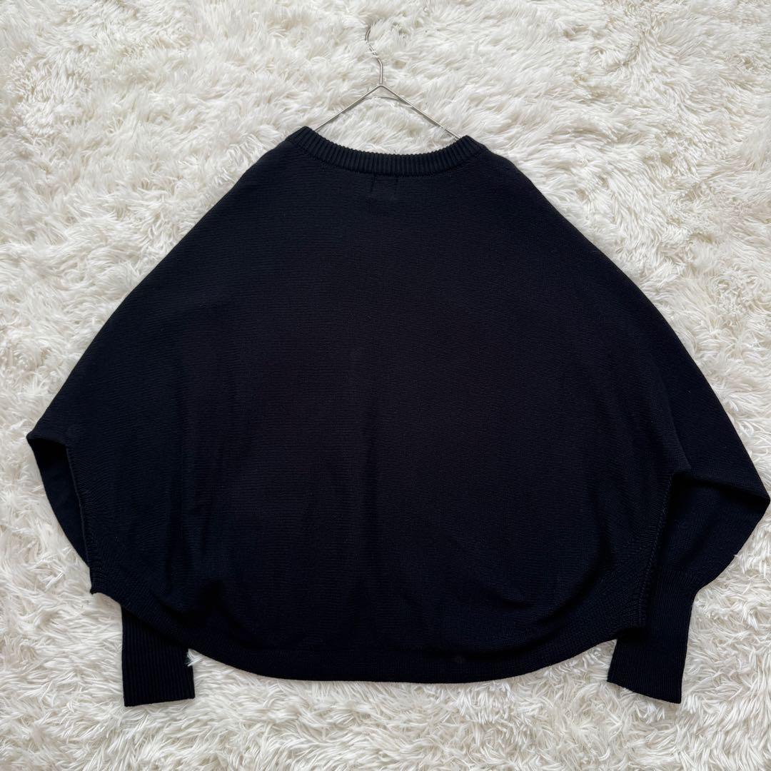 25SS✨スピックアンドスパン バルキーヤーンドルマンロングリブニット 黒