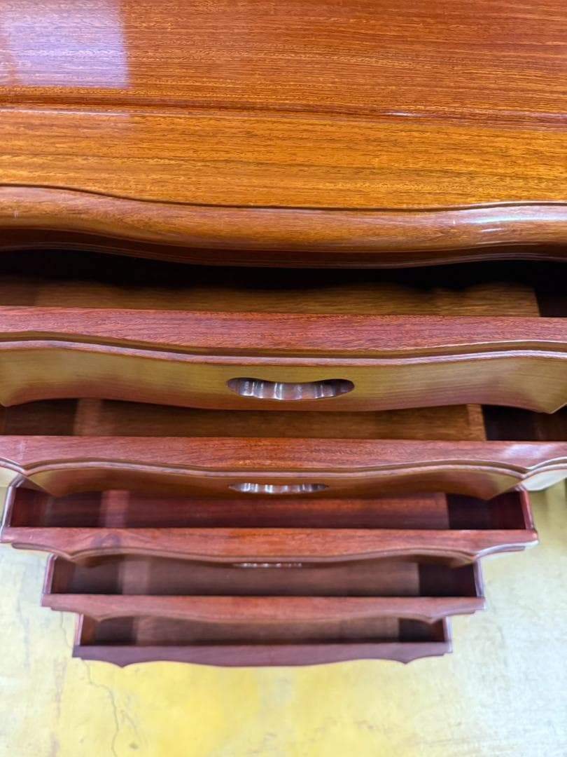 英国クラシック様式 5段チェスト 花梨材 猫脚