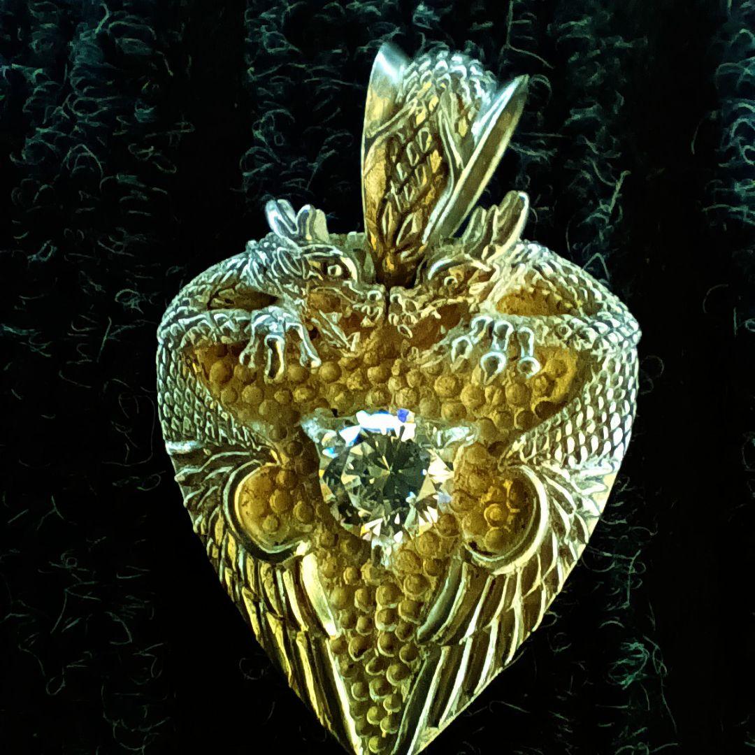 シルバー 925 銀製 15.6g ネックレス トップ ペンダント ドラゴン