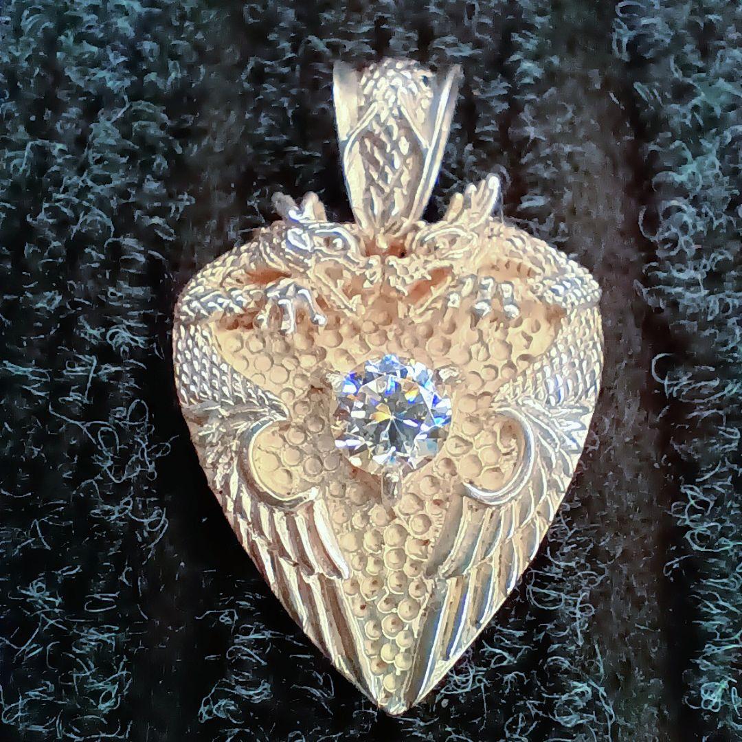 シルバー 925 銀製 15.6g ネックレス トップ ペンダント ドラゴン