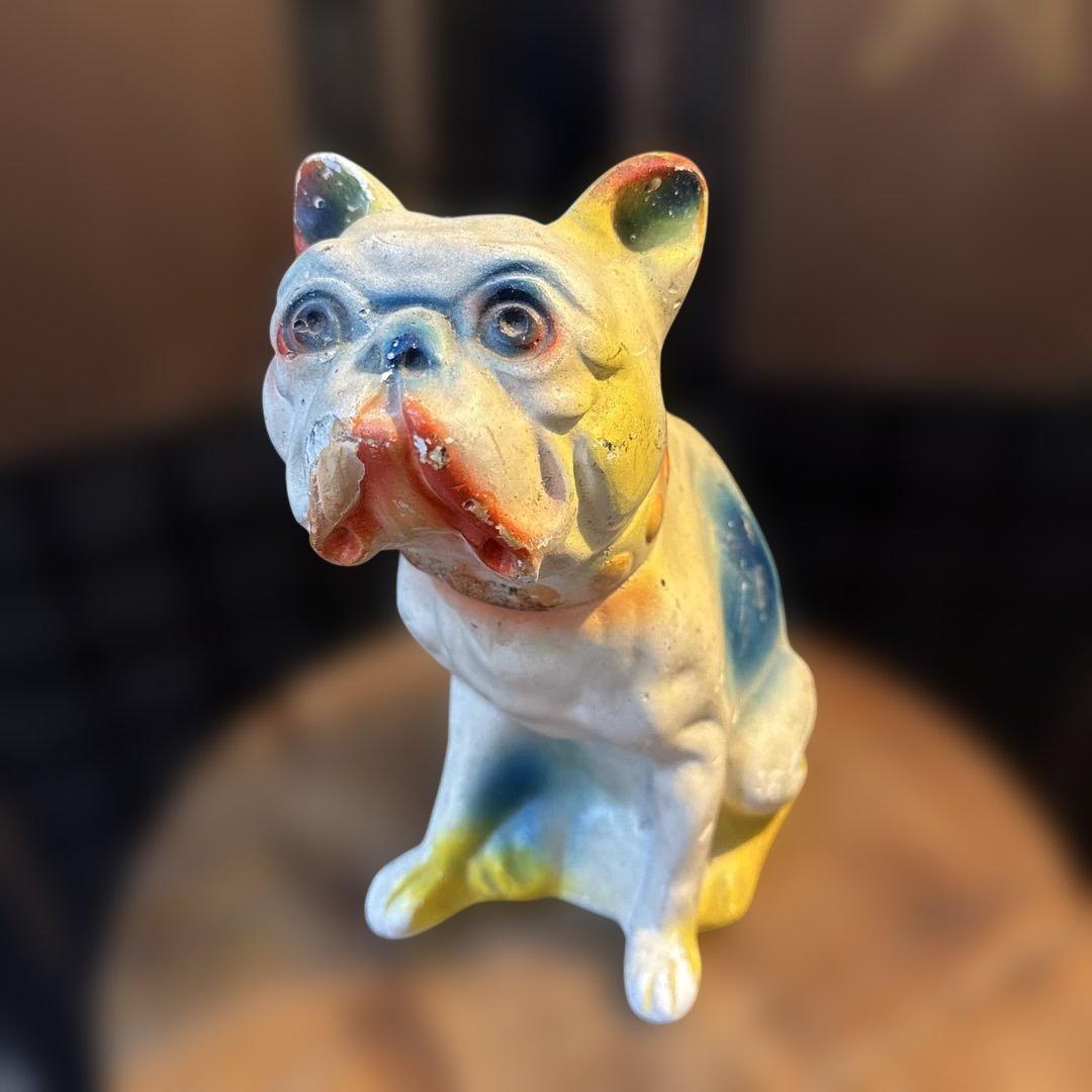 置物 CHALKWARE BULLDOG