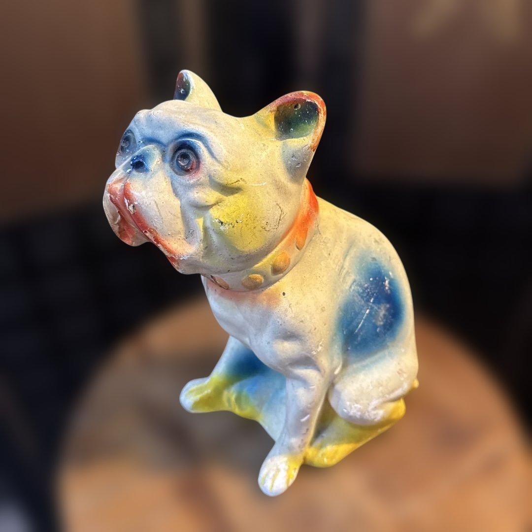 置物 CHALKWARE BULLDOG