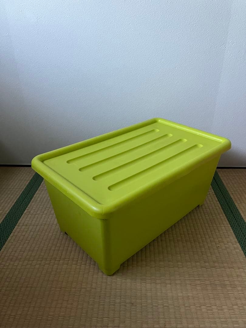 ビビットカラー衣装ケース(収納ボックス)ピンク, 黄緑 4個(大3, 小1)