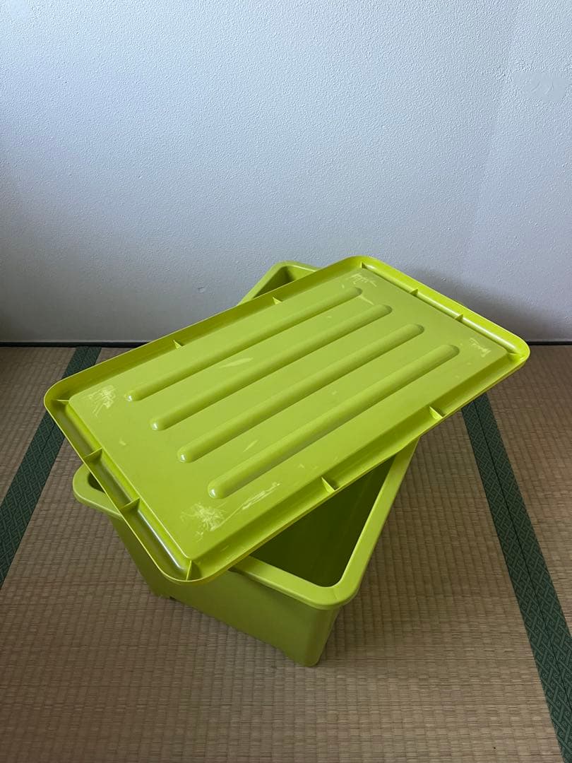 ビビットカラー衣装ケース(収納ボックス)ピンク, 黄緑 4個(大3, 小1)