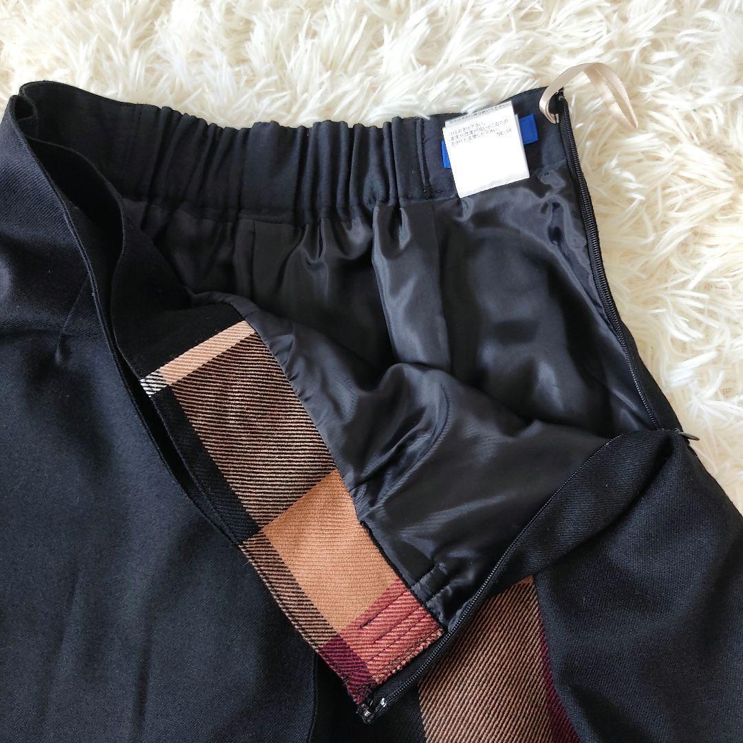 ブルーレーベルクレストブリッジ　CBチェック　ウールライクツイルガウチョパンツ