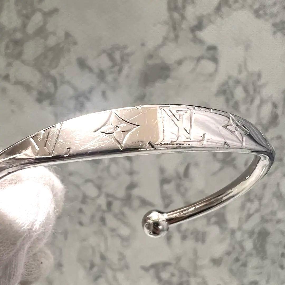 ルイヴィトン ジョンク モノグラム バングル シルバー メンズ 保存袋付き