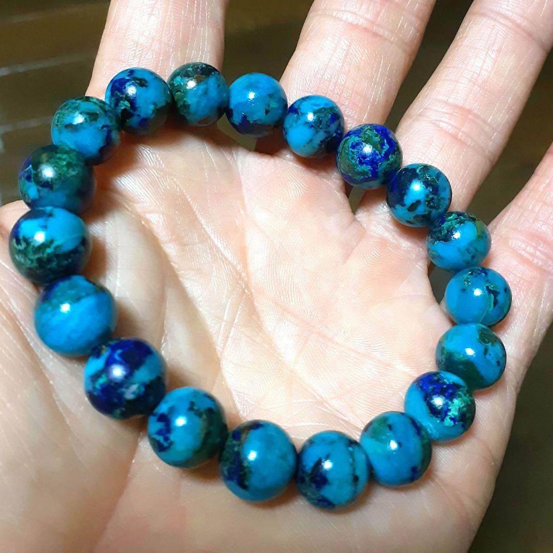 アンファン 超レア【高品質】ターコイズクリソコラインラピスラズリ10mm
