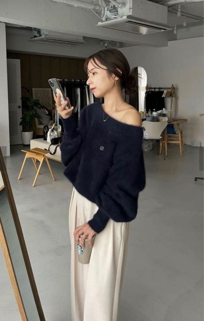 美品　capricieux le'mage FOXカシミアボートネックニット