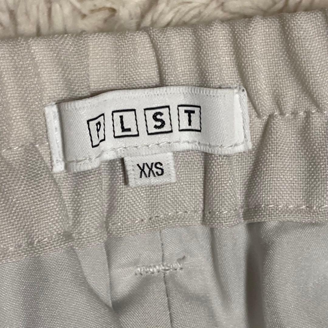 PLST 洗濯機で洗える ノーカラー ジャケット パンツ ベルト スーツ